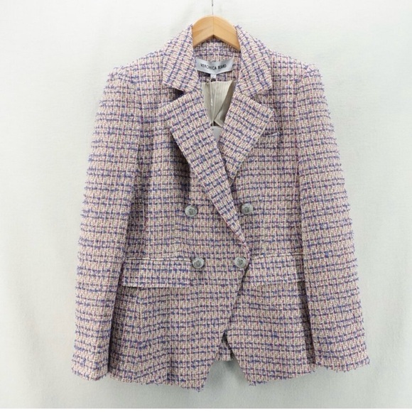 Veronica Beard Pink and Blue Tweed Blazer - Picture 8 of 15
